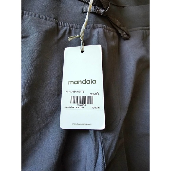 Mandala Women's  Pewter Scrubs Top and Jogger Set - Size L - Picture 7 of 8